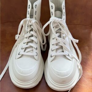 Alexander McQueen White High-Top Sneakers